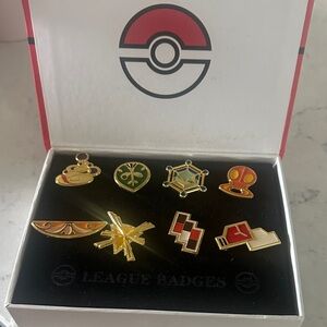Pokemon League Badges Set - Gold, Red, Green, Blue